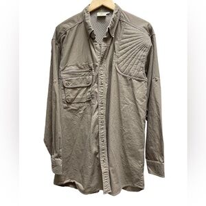 TAG Safari left handed Hunter khaki long sleeve button shirt XL